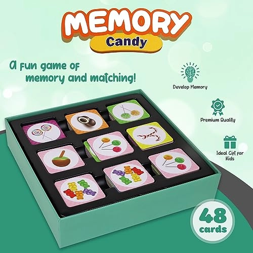 Adorable Candy Memory Match Game - 3+ 48 pieces
