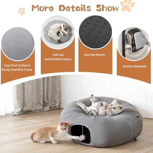 Cat Tunnels Bed - 175cm x 80cm soft plush