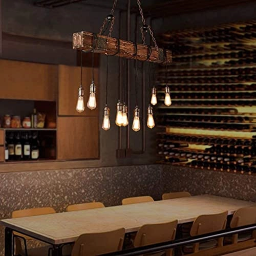 9 Lights Farmhouse Chandelier - Φ1200Mm/1700Mm Solid wood LED