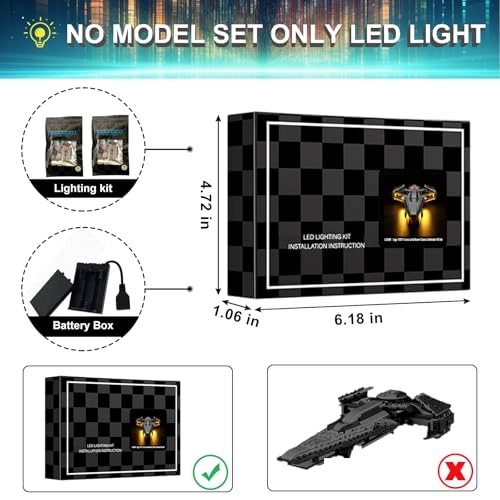 LED Light Kit for LEGO 75383 Star Wars Darth Maul'S Sith Infiltrator Set - Plastic Star Wars 1