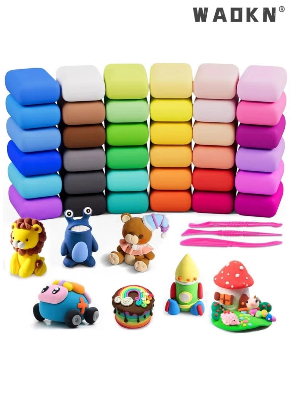 WAOKN Air Dry Clay Kit - Air Dry Clay 36 colors