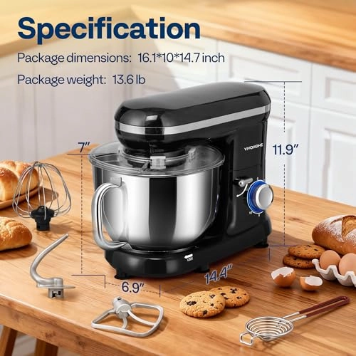 Electric Stand Kitchen Food Mixer - 6 Quarts 660 watts