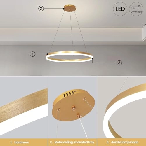 Modern LED Chandelier - 3000K-6000K Dimmable