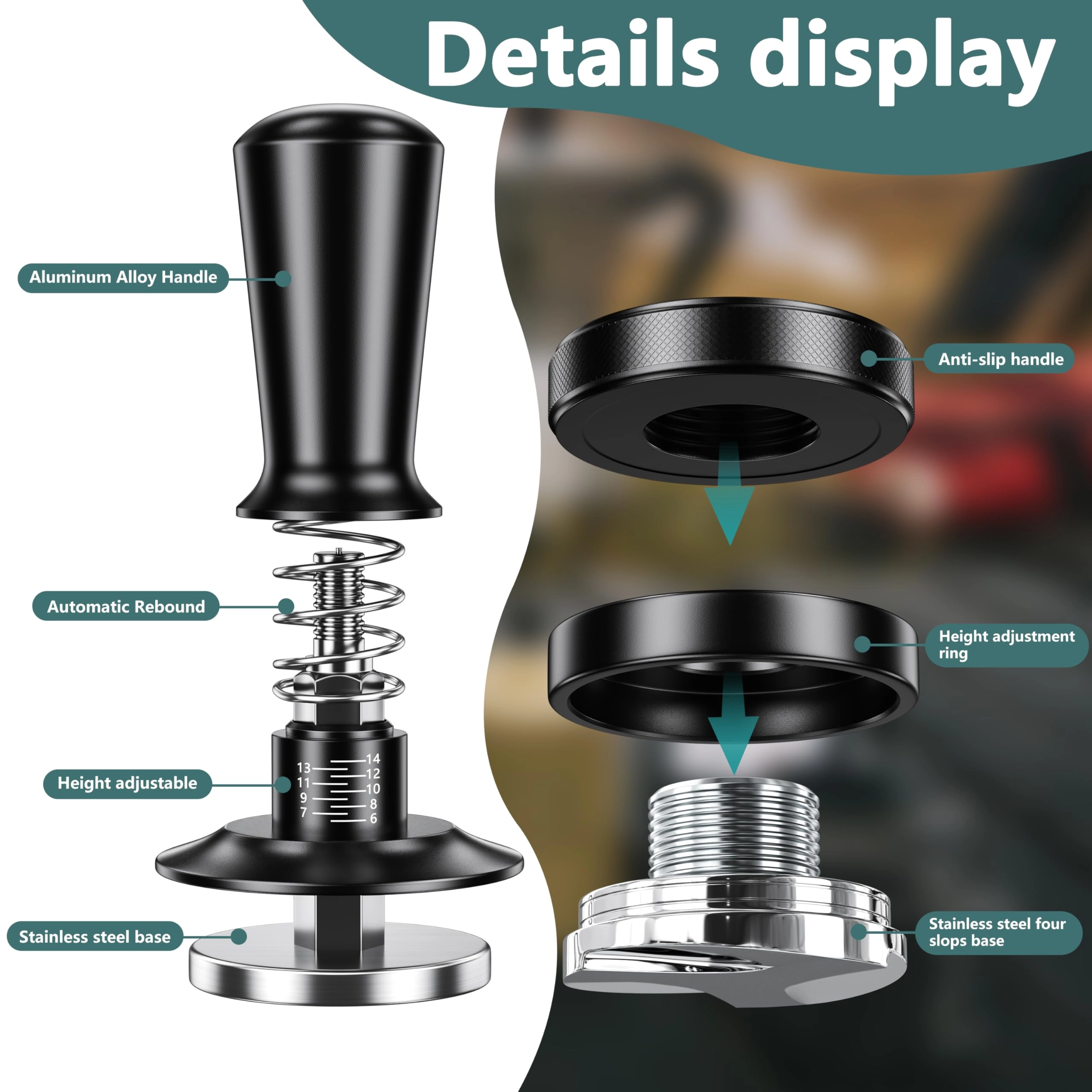 Espresso Accessories Kit + Espresso Tool Kit - 58mm + Espresso Tamping Station + Coffee Distributor Tamper + WDT Tool + Dosing Funnel + Expresso Puck Screen