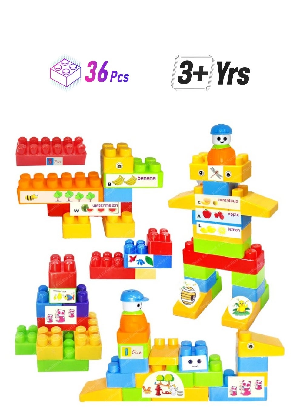 FunBlast Building Blocks - Construction 36 pcs