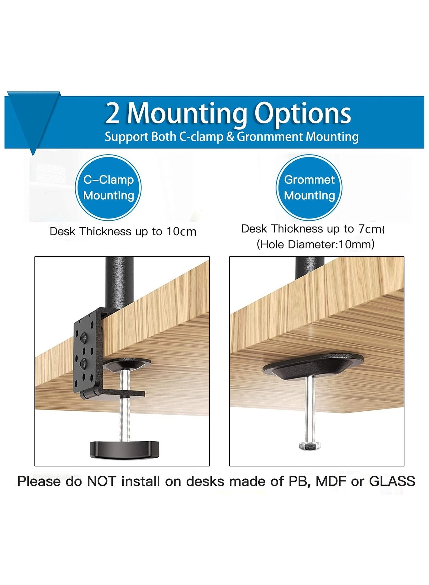Laptop Monitor Mount Stand - 33-68cm up to 40cm