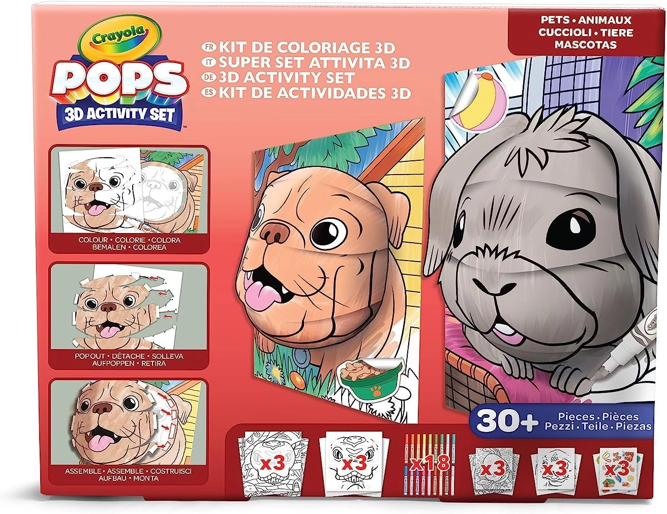 Pops Super 3D Activity Set - 18 washable markers