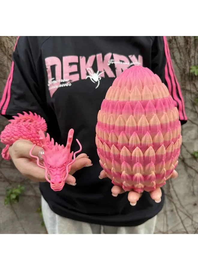 Dragon Egg - Pink Rainbow 3D Printed Movable Set