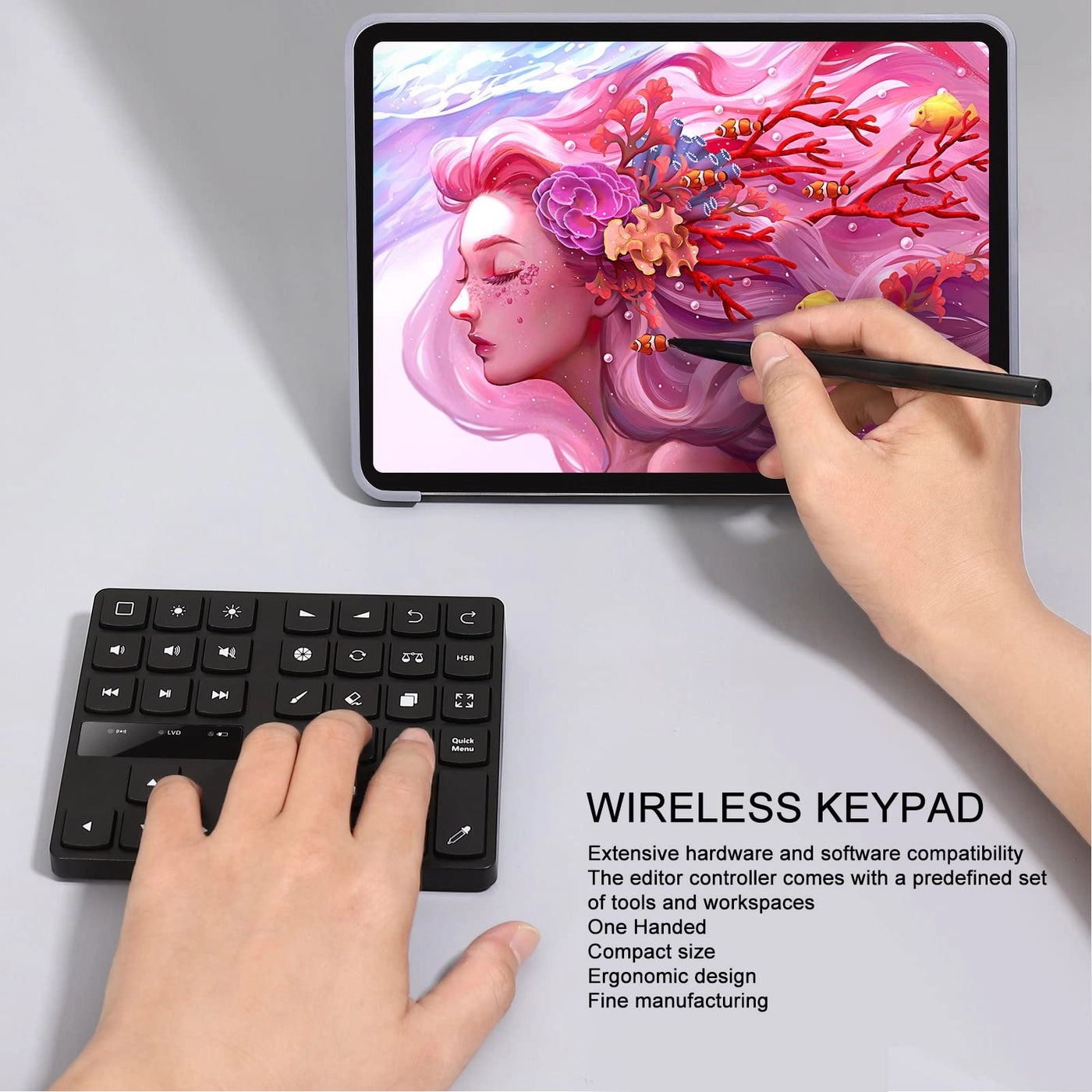 Keyboard for Procreate - One Handed Ergonomic 35 Shoutcuts