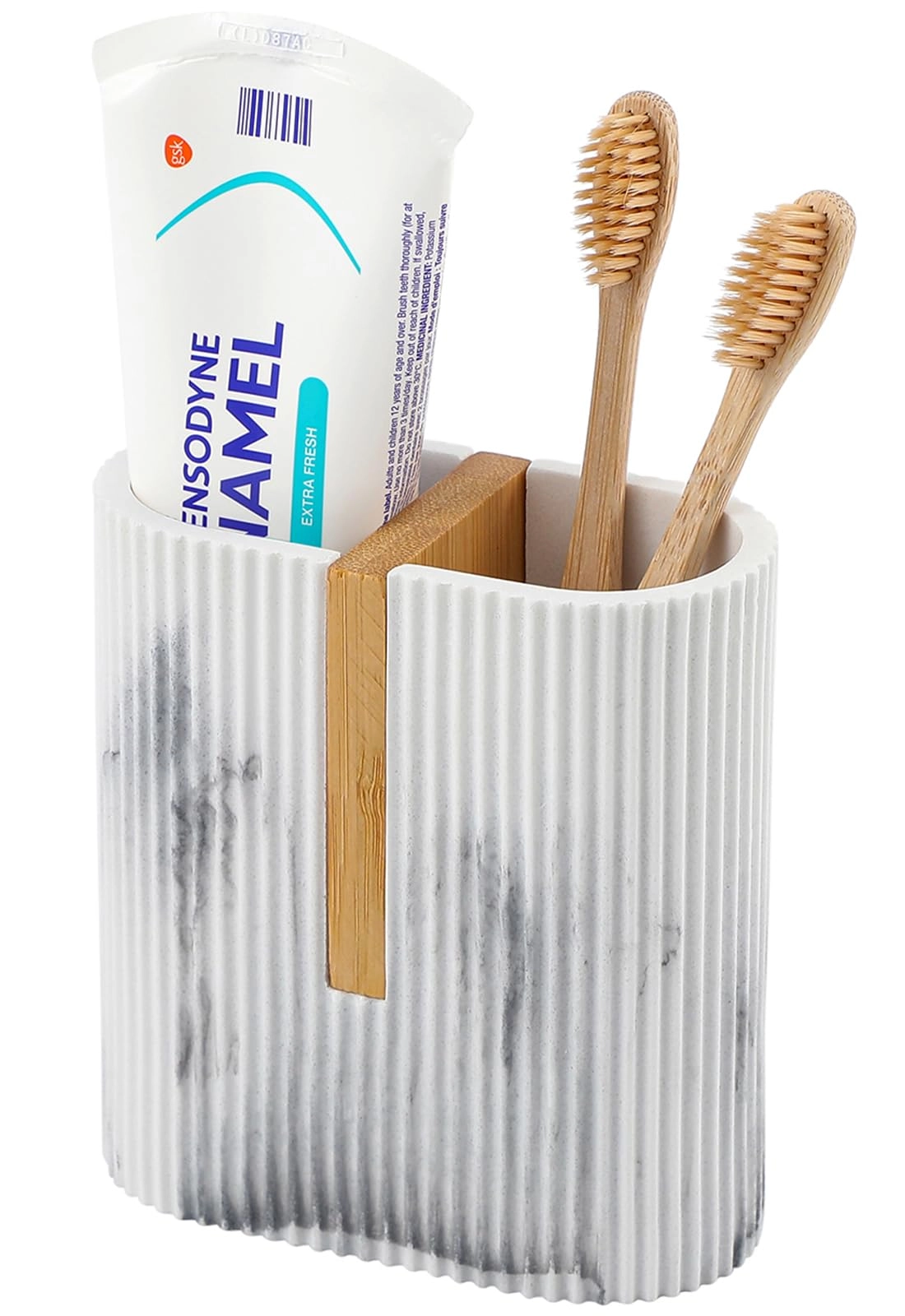 Toothbrush Holder - Matte White Bamboo