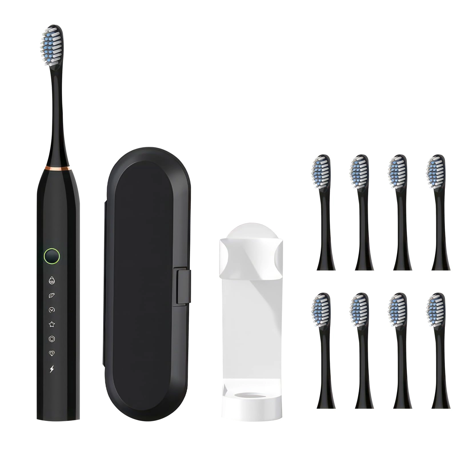 SPNOR Electric Toothbrush - 8 Brush Heads Travel Case 6 Modes