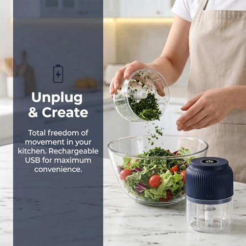 Electric Garlic Chopper - 350ML USB rechargeable