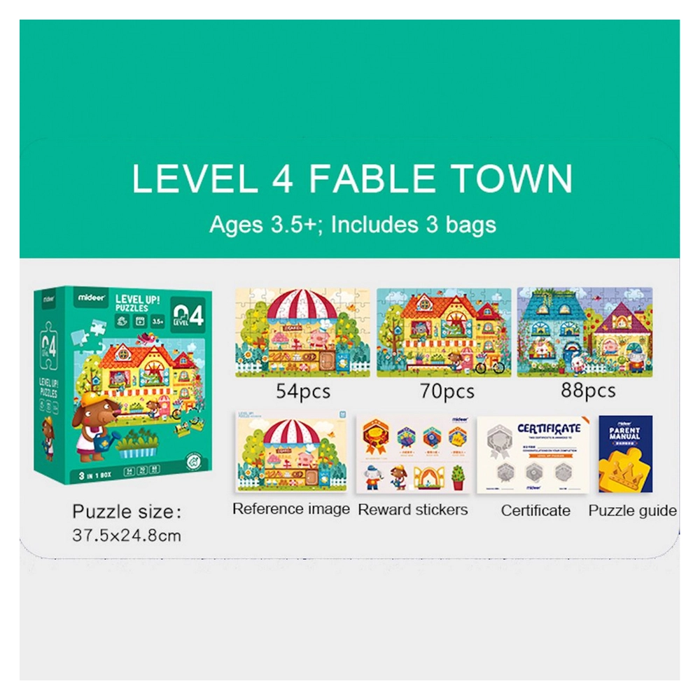 3-in-1 Fable Town Puzzle (TOP-MD3105)
