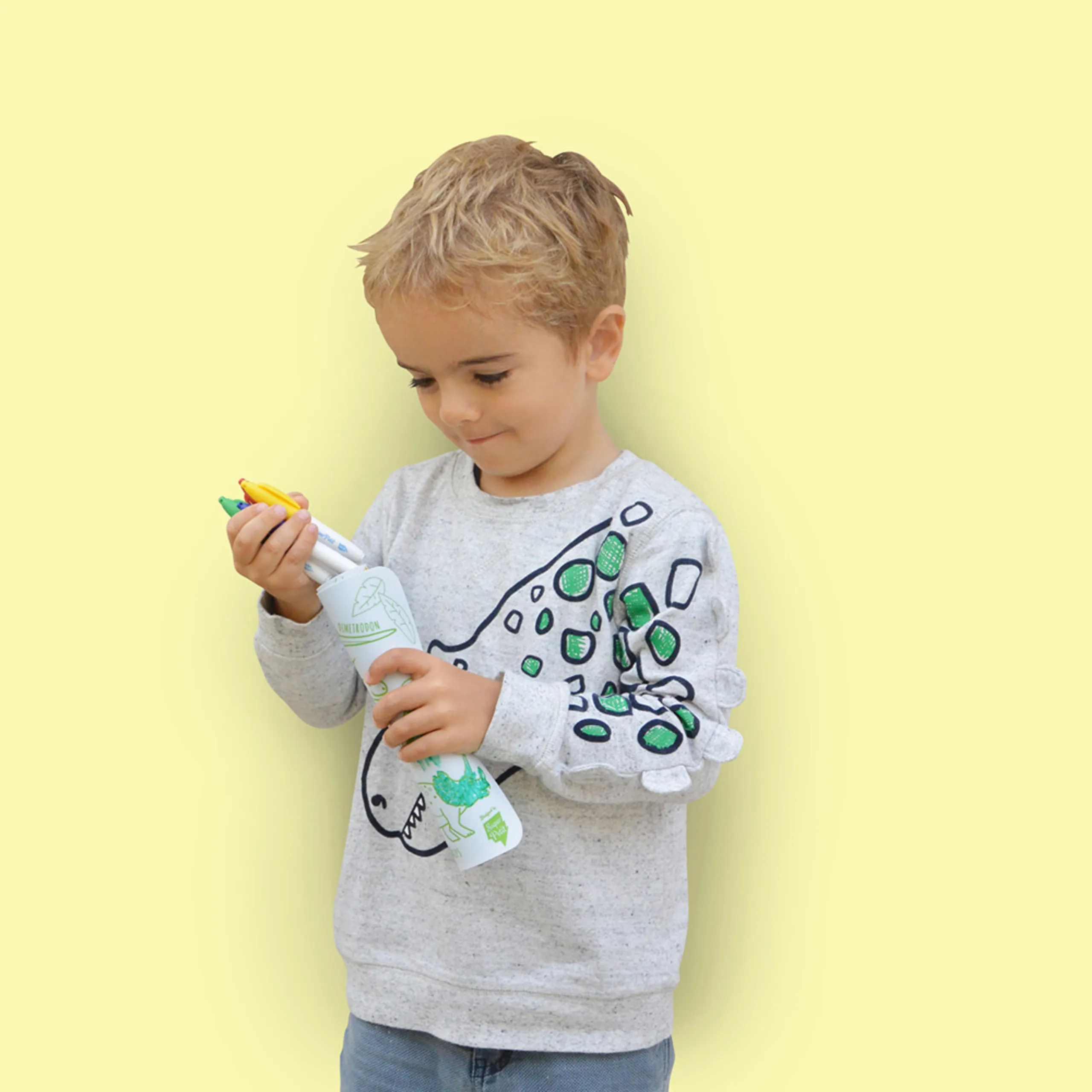 Dino Reversible Mini Playmat - 3 years+ + markers - 4 pieces