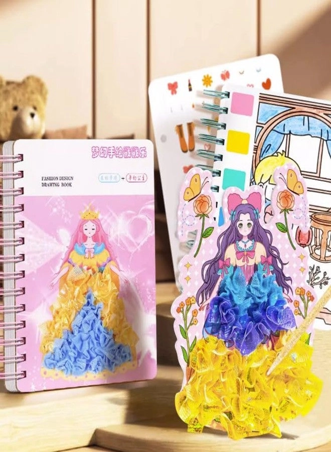 Fashion Design Drawing Book - Watercolor Painting Stickers Age 3-8