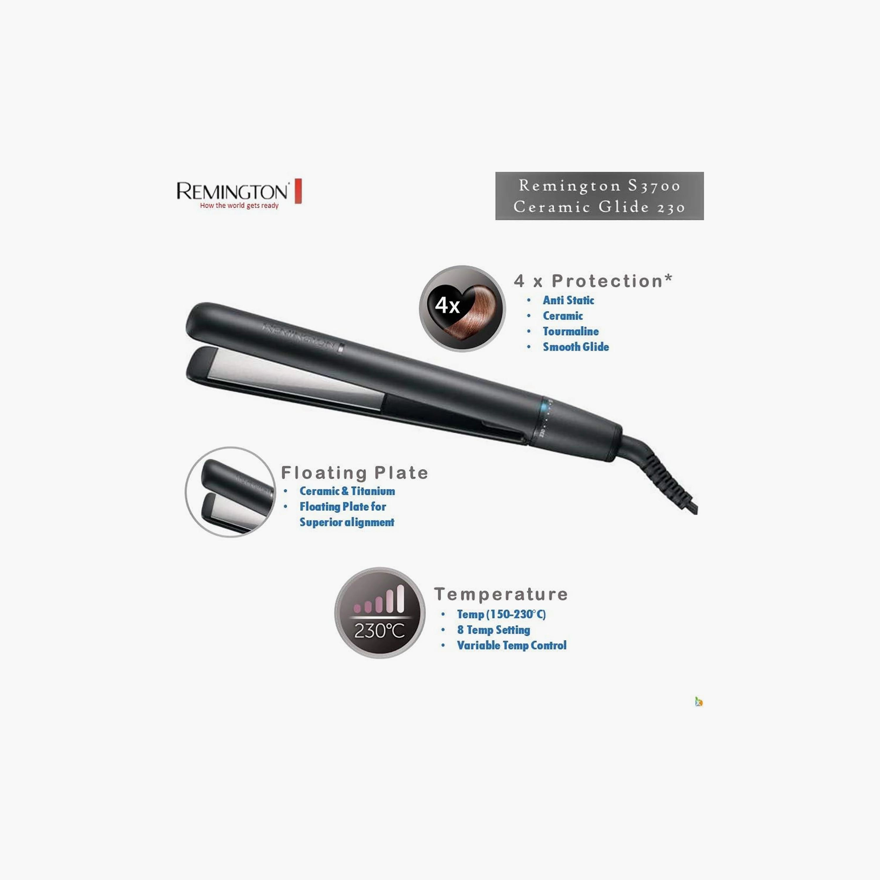 Hair Straightener S3700 - Black 1.8 metre cord