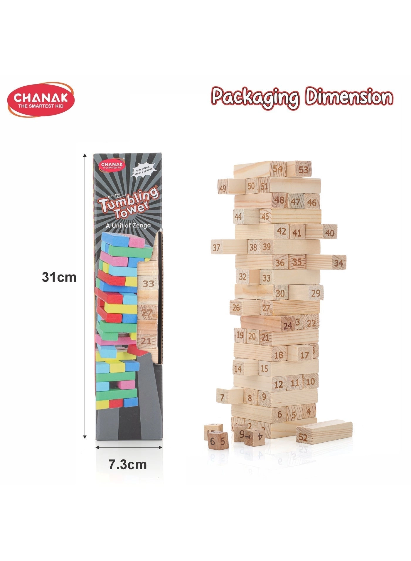 Tumbling Tower Wooden Puzzle - 54 pcs