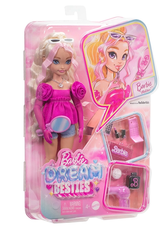 Malibu Fashion Doll - Roller Skating Blonde Hair 9 Makeup Themed Pieces Ages 4+