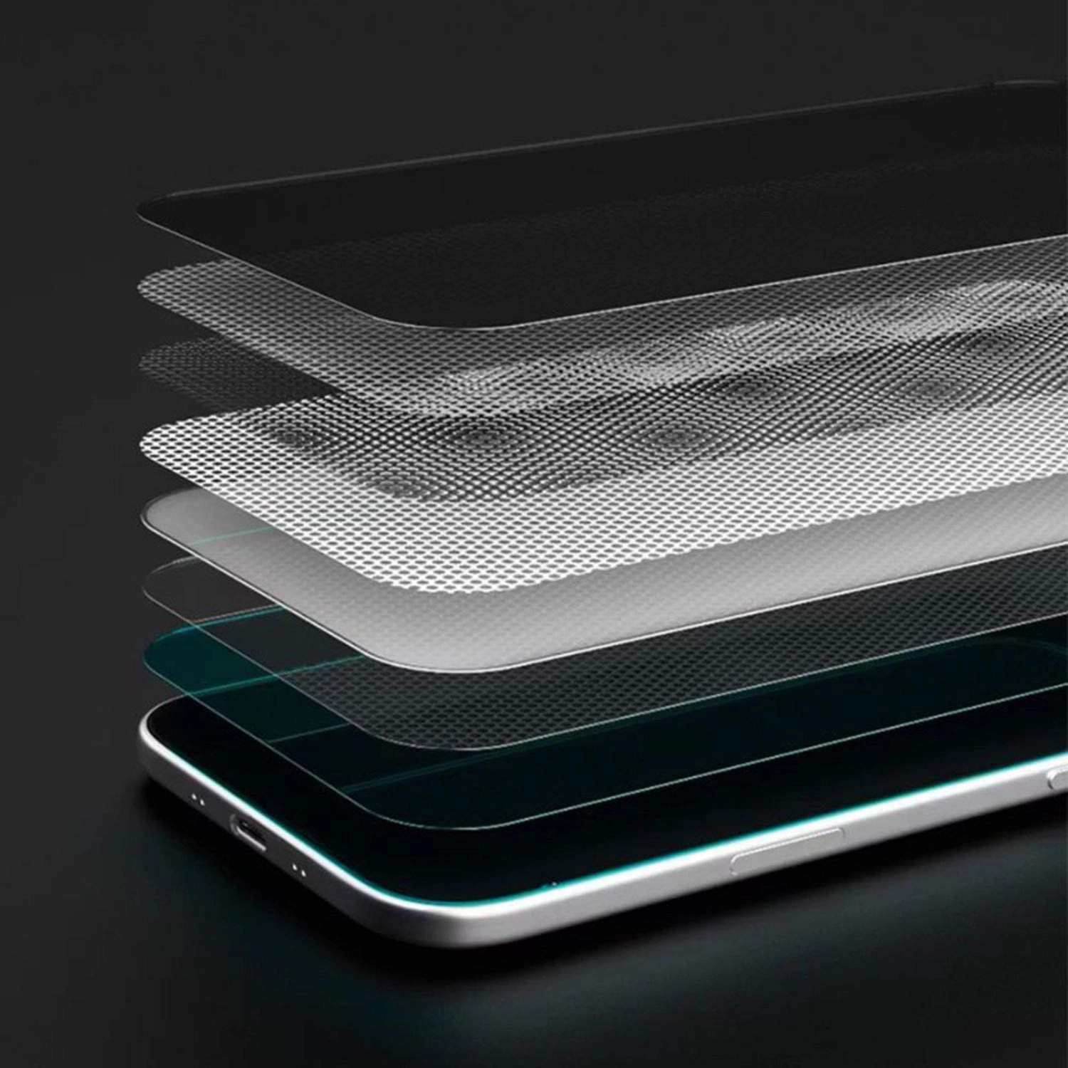 Privacy DiamondLike Carbon Screen Protector for iPhone 17 Pro Max