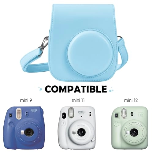 Mini 12 Camera Case + Mini Photo Album + Colorful Filter + Wall Hanging Frame + Stickers - Purple Compatible with Instax Mini 12