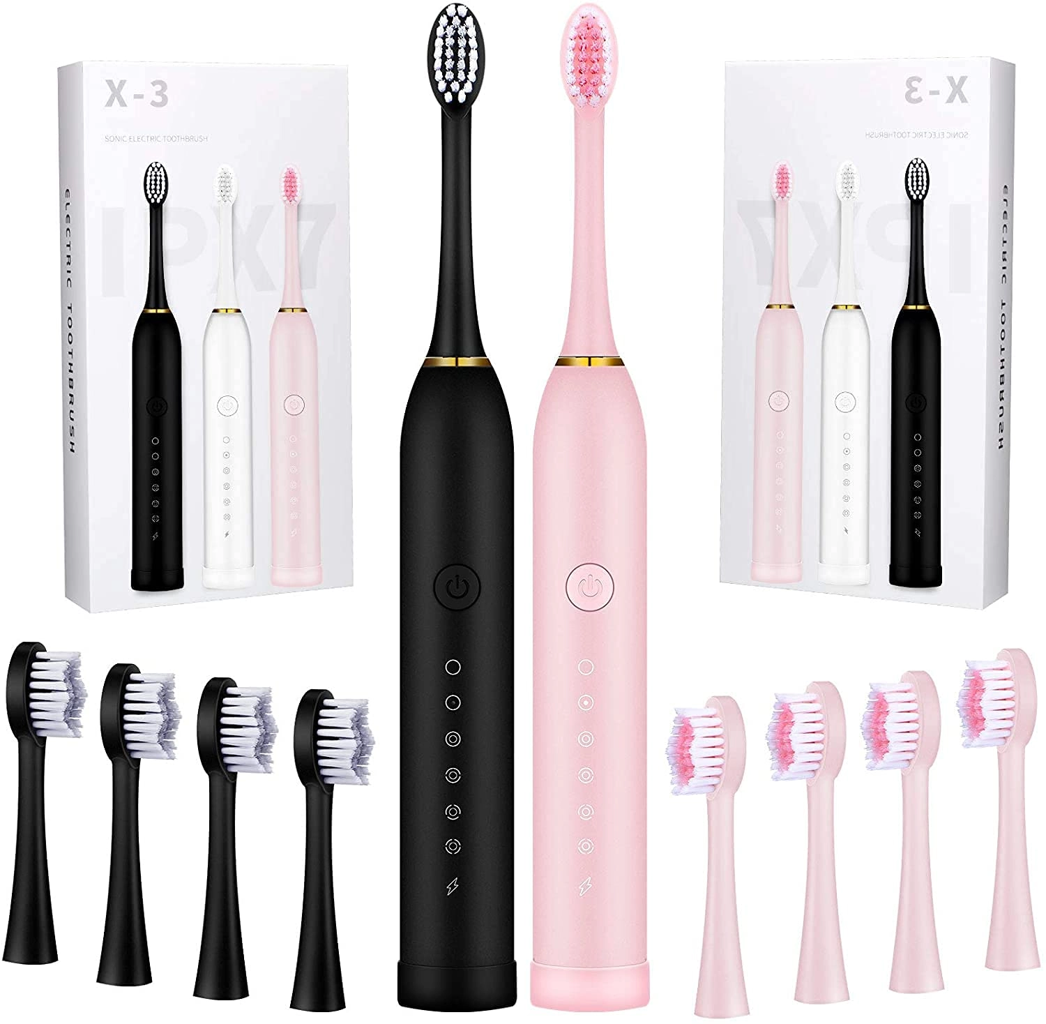 Sonic Electric Toothbrushes - 6 Modes 8 Brush Heads