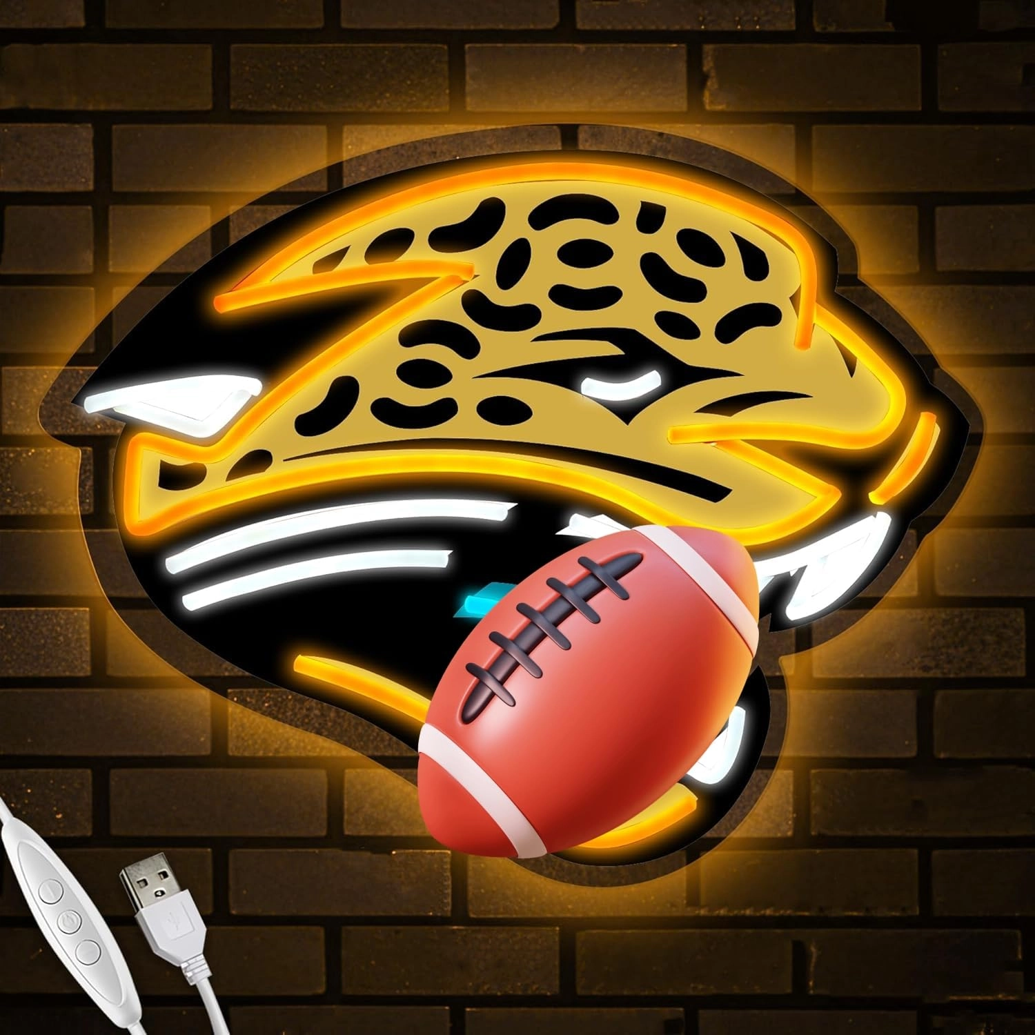 leeitenlo Football Team Neon Sign - 16.1"L x 7.78"W USB Powered Blue