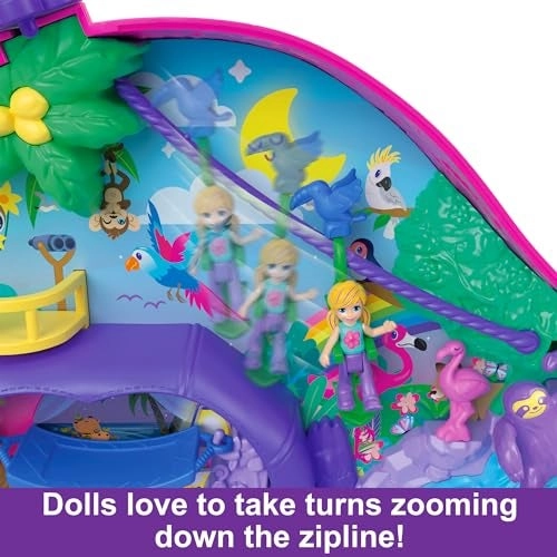 Sloth 2-in-1 Purse Compact - 2 Micro Dolls 12 Accessories Playset Travel Toy Ages 4+