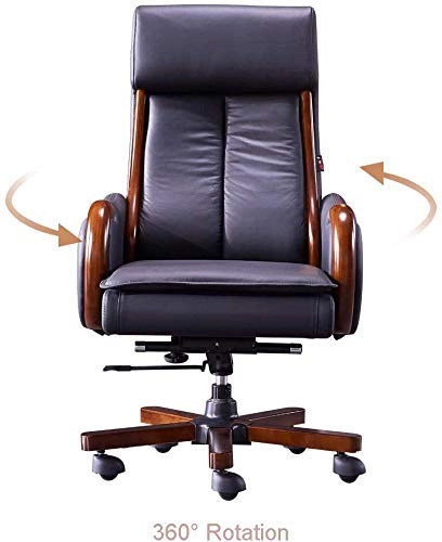 Desk Chair - PU Leather Brown High Back