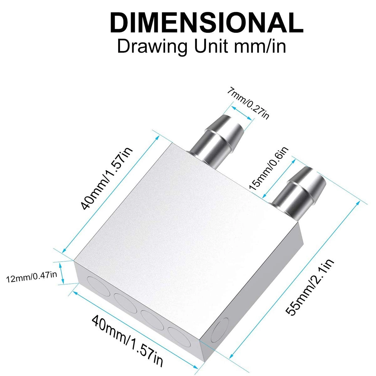 Aluminum Water Cooling Block - Liquid Water Cooler Heat Sink