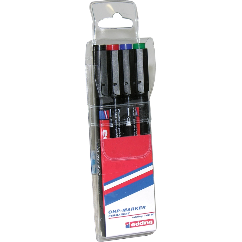 Edding 142M - Black Blue Green Red Round Tip