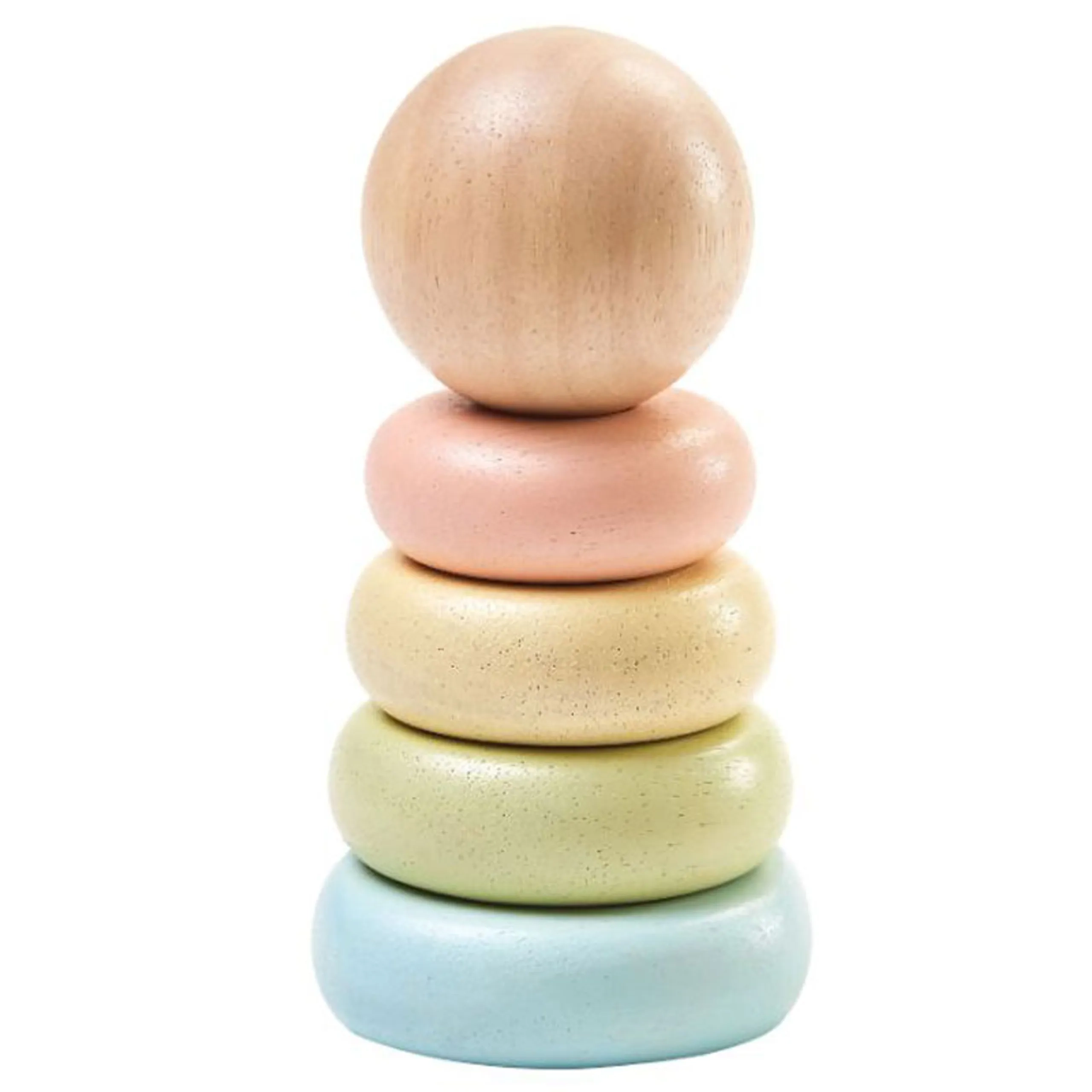PlanToys First Stacking Ring - 3 + 1 base, 3 wooden rings and 1 ball
