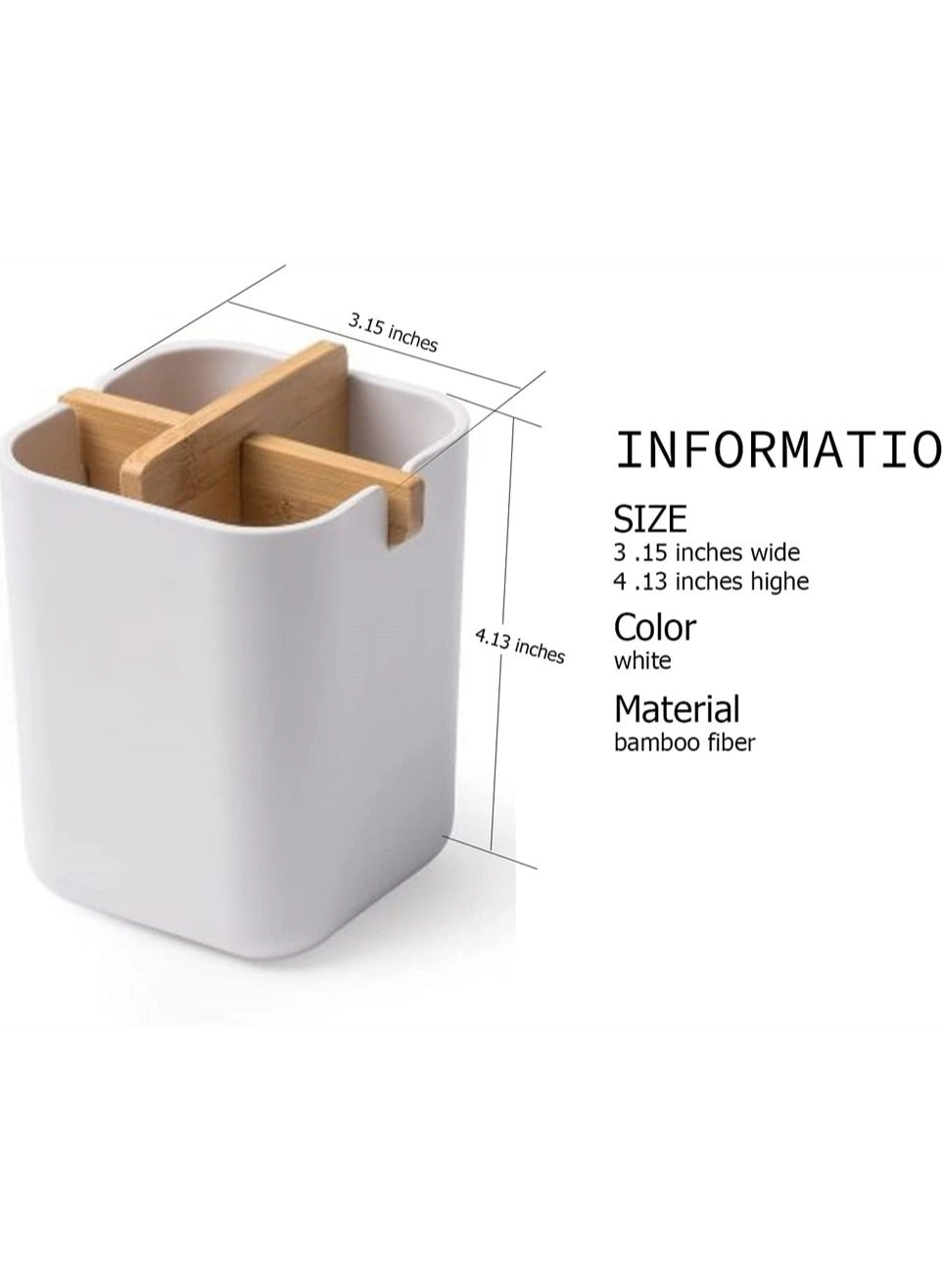 Bamboo Toothbrush Holder - Bathroom Vanity Countertops 4 compartments