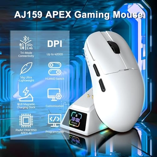 AJ159 PRO Gaming Mouse - 2.4GHz Bluetooth USB
