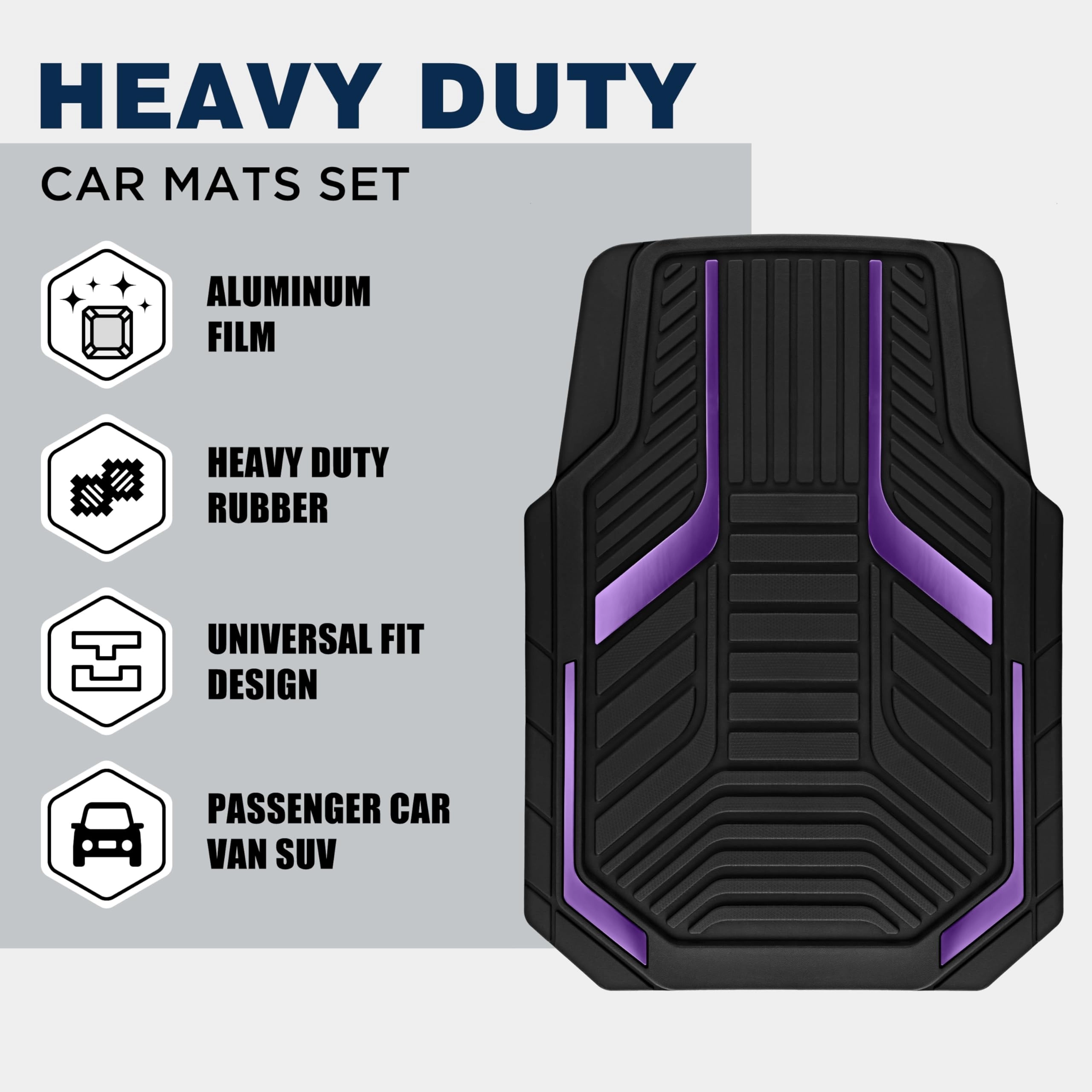Heavy Duty Rubber Floor Mats - Pink Universal Fit