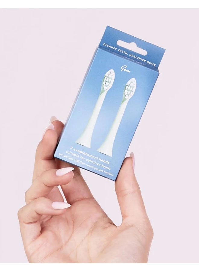 Electric Toothbrush Replacement Heads - Mint Soft-bristled 2 replacement heads