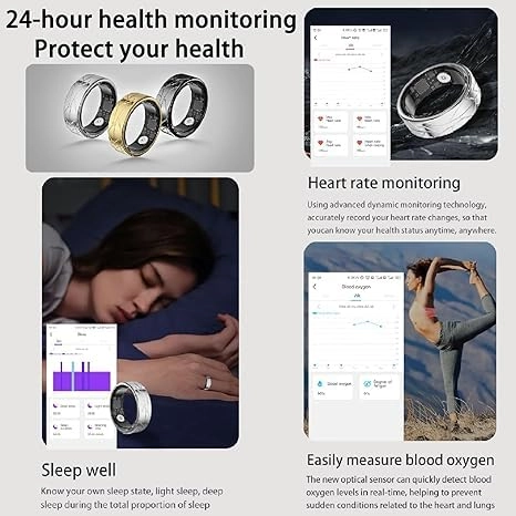 Smart Health Ring - Heart Rate Blood Oxygen Blood Pressure