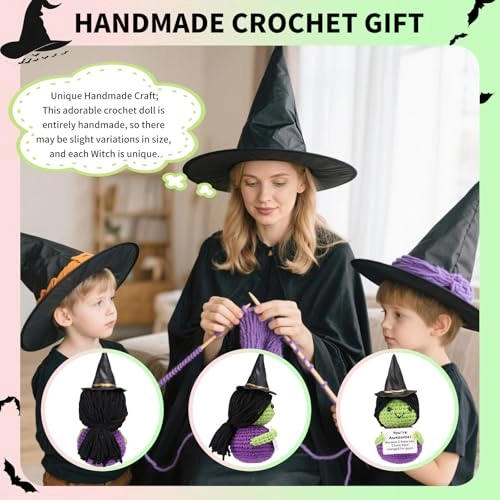 Crochet Witch Doll - 5.5 Inch Wool Hat