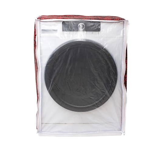 Front Load Washing Machine Cover - Red Flower 60cmsX63cmsX81cms