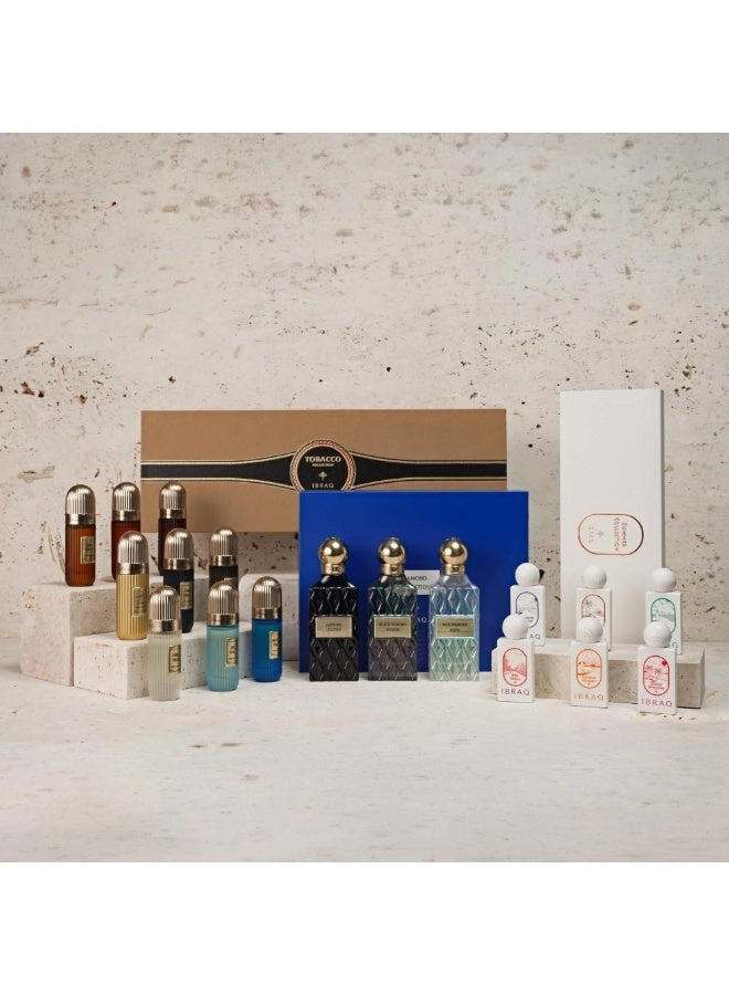 IBRAQ Blue Diamond Box v.2 Eau de Parfum 75 ml + Mini Summer Collection Eau de Parfum 20 ml + Tobacco Collection Eau de Parfum 9 x 20 ml