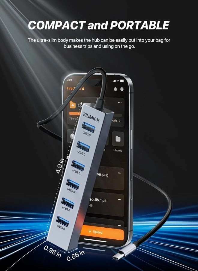 USB C HUB - 7 Port USB 3.0 5Gbps