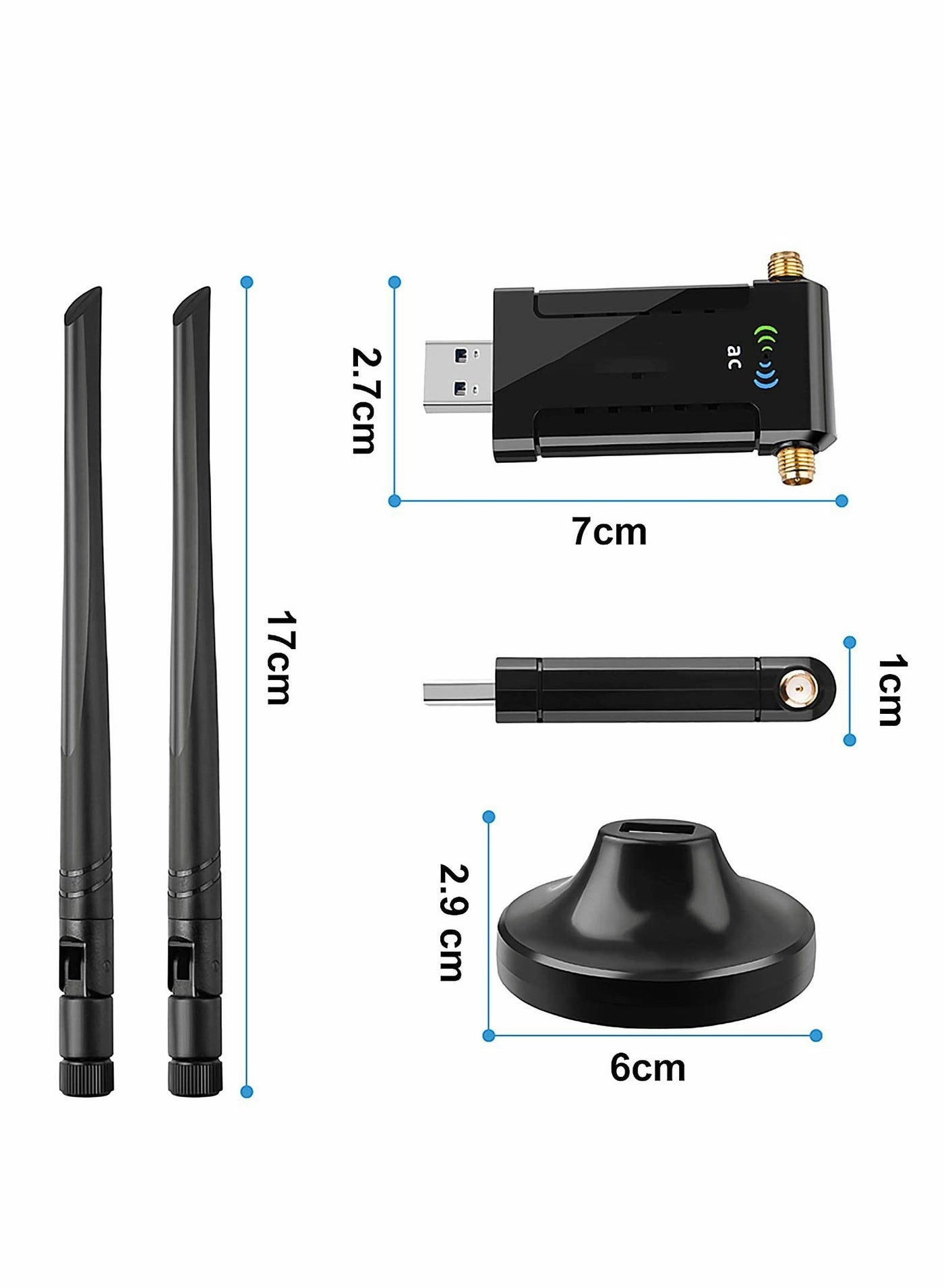 USB WiFi Adapter - Dual-Band 2.4GHz/5GHz USB3.0 Wireless