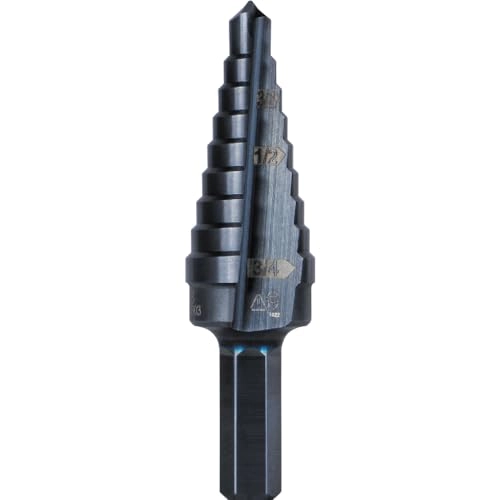 Klein Tools 25963 Step Drill Bit - TITANIUM NITRIDE COATING 14 to 34Inch