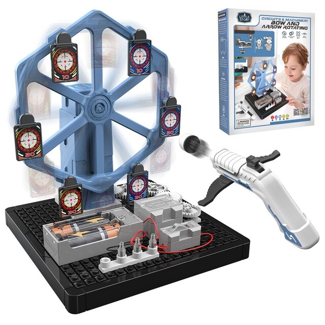 SAMBOX DIY Electrical Rotating Bow and Arrow Shooting Range - STEM Series Blue