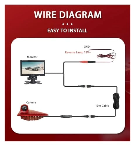 AHD 1080P Gold Lens Brake Light Rear View Reverse Camera - Night vision Wire 1080P