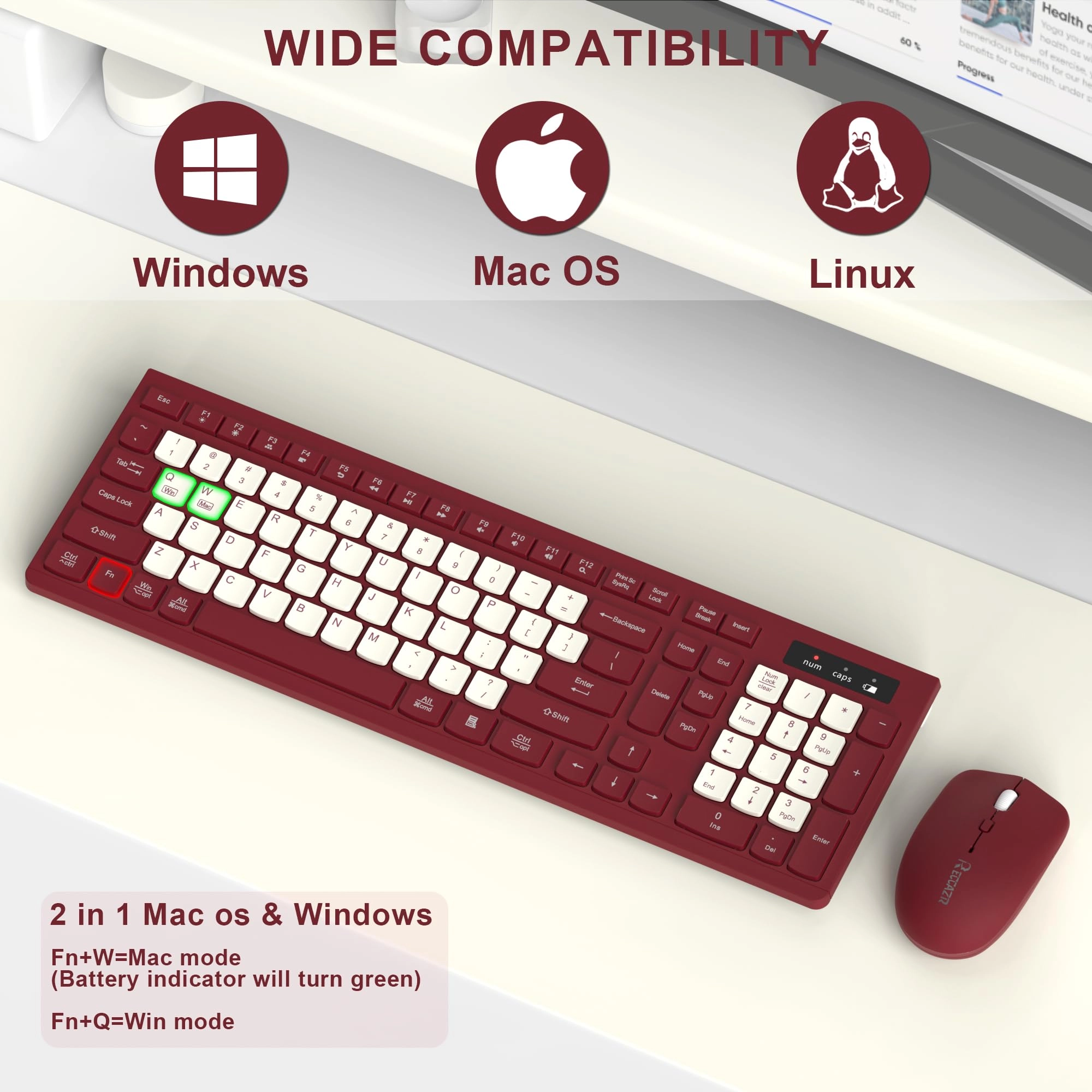 Ergonomic Wireless Keyboard - Wired