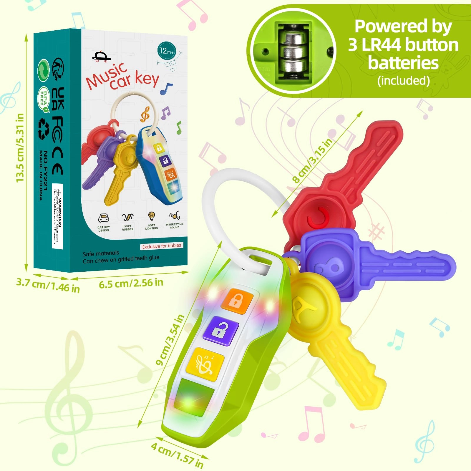 Baby Key Teether - Plastic, Silicone