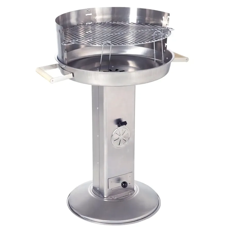 MGO Tower Charcoal Grill - Adjustable Cooking Height 71-84 cm 47 cm chrome-plated grid