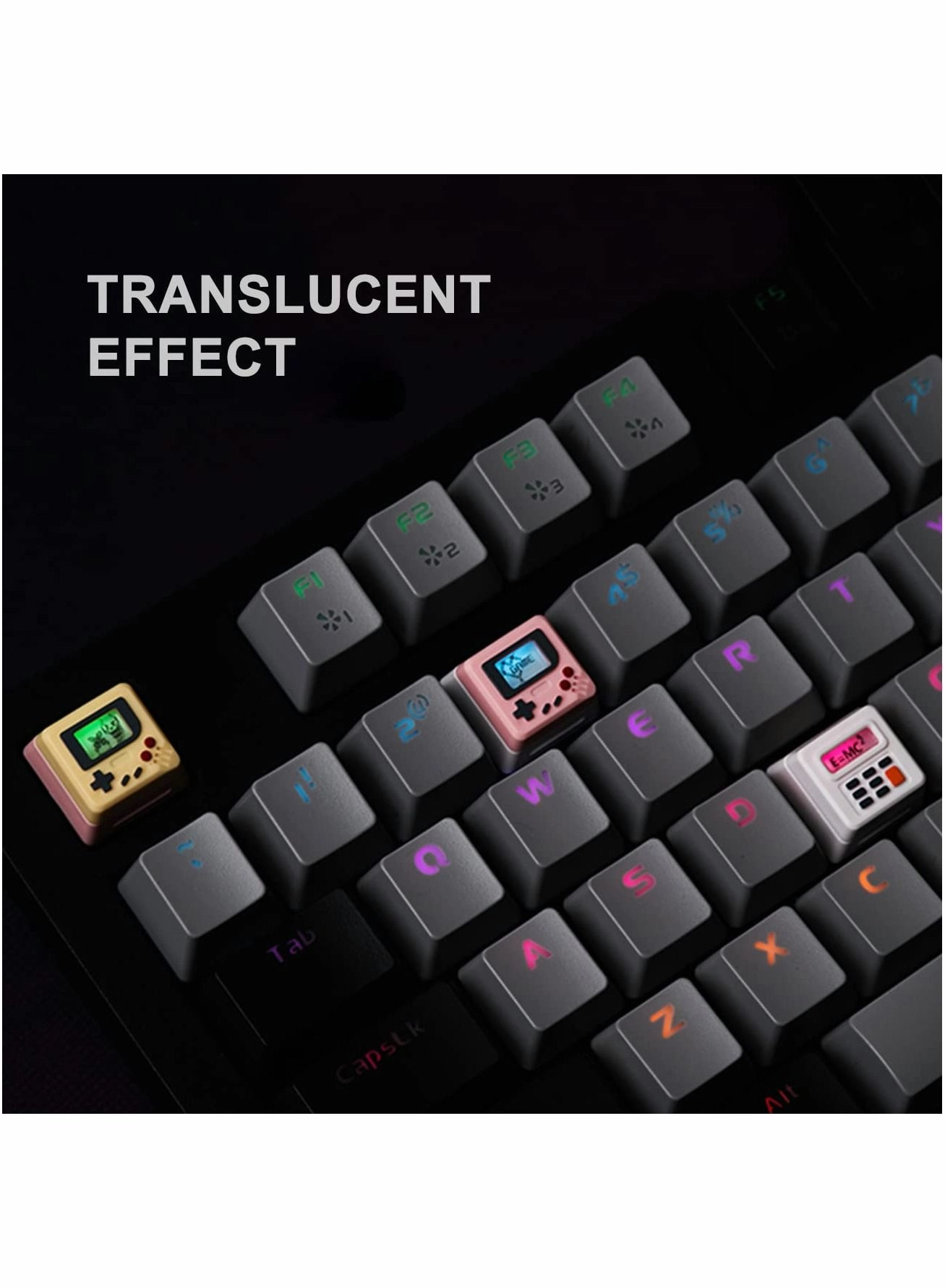 Mini Esc Keycap with 3 Detachable Panels, Backlit Keycap OEM Profile Keycap, Gaming Keyboard Keycap, DIY Replacement Keycap for Mechanical Keyboard MX Switch Decoration White