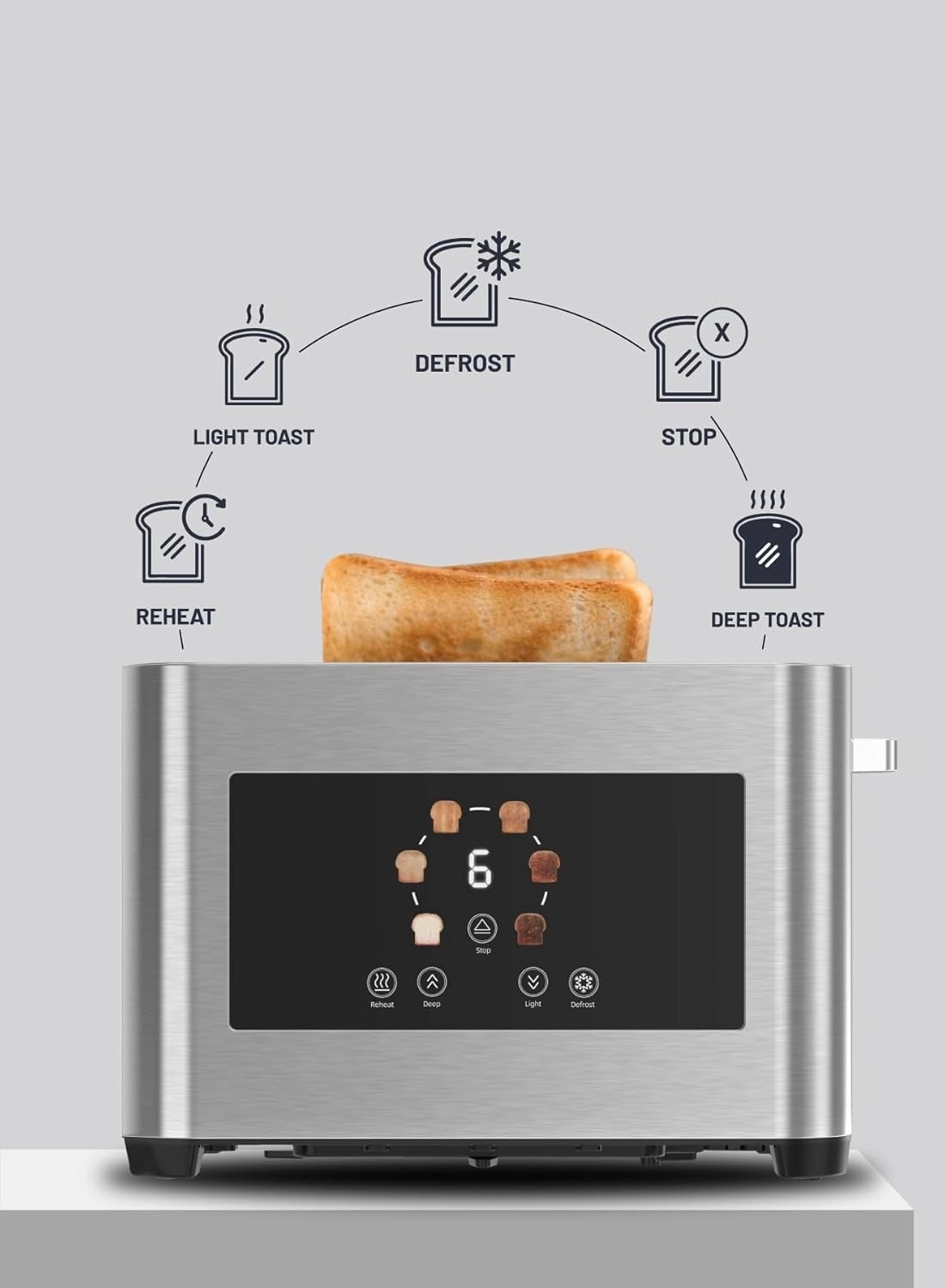 Digital Pop up Toaster - 2-Slice