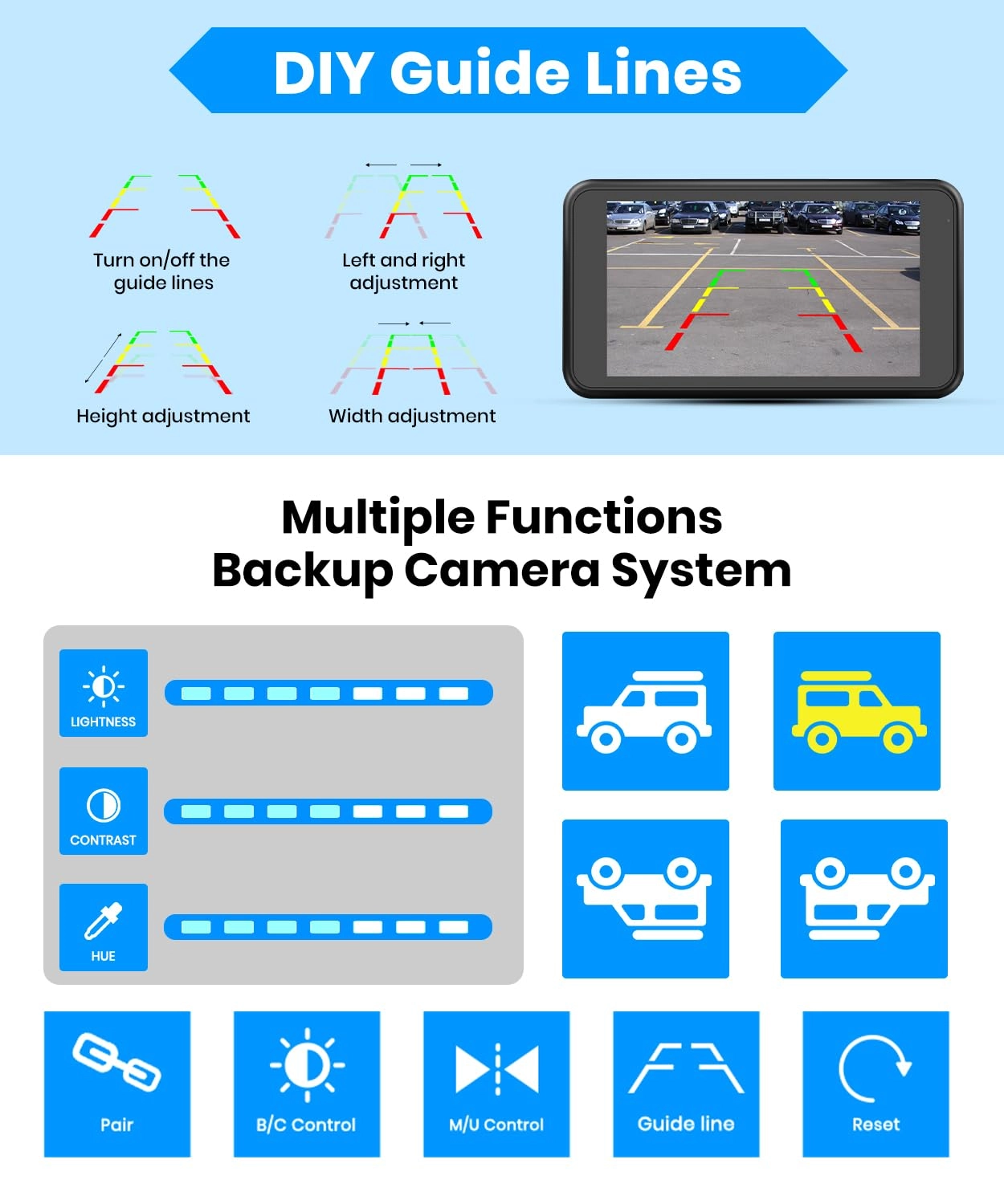 Magnetic Solar Wireless Backup Camera - Night Vision Wireless 1080P